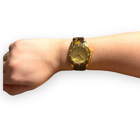 Anne Klein Gold Tone Swarovski Crystal Faux Tortoise Band (10/9178) Watch - Picture 14 of 14